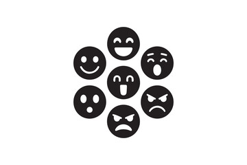 Collection of diverse emoji faces showcasing various emotions.