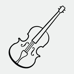 line art of a musical instrument on the white background © Ashini Kumer Roy