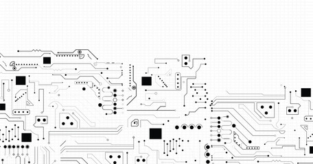 Abstract technology black circuit board texture or pattern. 