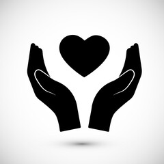 A heart with hands vector illustration
