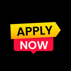 Apply now banner sign badge vector illustration