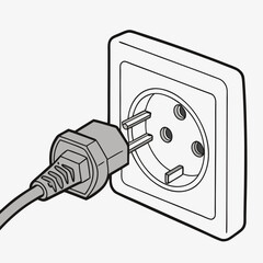 electric plug isolated on white