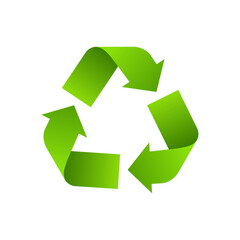 Obraz premium Recycle Green Sign Recyling Waste Arrows Ecology Symbol Flat Icon Illustration