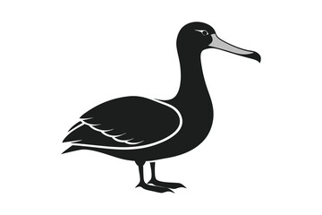 Albatross bird silhouette vector illustration on white background