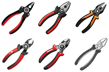 Hand Pliers vector illustration isolated on white background.