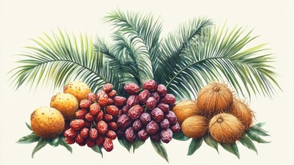 Fototapeta premium Tropical fruit arrangement