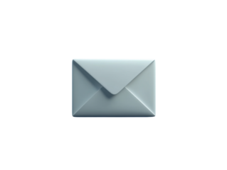 A blue envelope with a white background