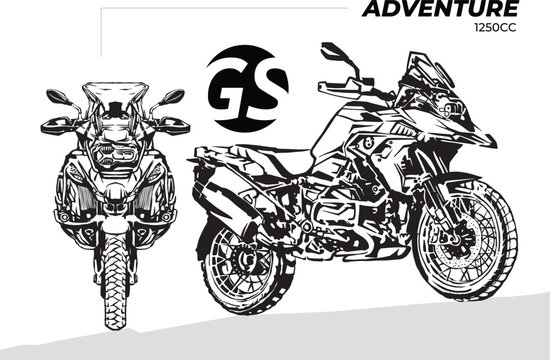 Germany Sport Adventure Motorbike Vector Illustration