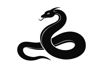 Anaconda silhouette vector illustration on white background