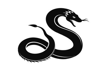 Anaconda silhouette vector illustration on white background
