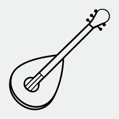 line art of a musical instrument on the white background