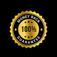 100 Money back Guaranteed trust badge vector design