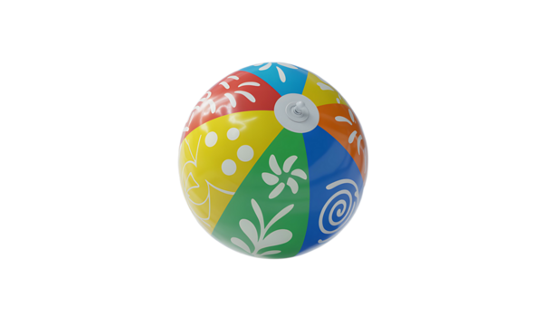 A brightly colored beach ball on a soft blue background, conveying playfulness and summer vibes—perfect for vacation, leisure, or kids’ themed designs.

