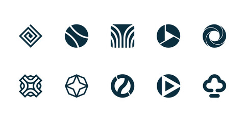 vector modern geometric logo premium template bundle