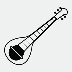 line art of a musical instrument on the white background