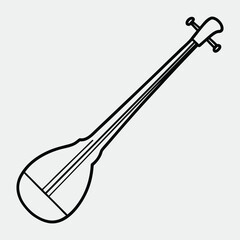 line art of a musical instrument on the white background