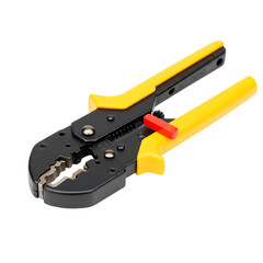 Crimping tool isolated on transparent background for electrical and mechanical tasks