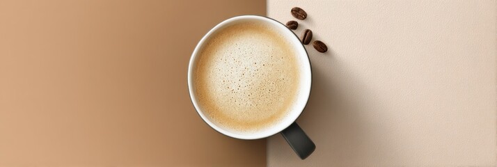 Promoting Caffeine Awareness With a Clean Mockup Featuring a Coffee Cup and Coffee Beans on a Neutral Background