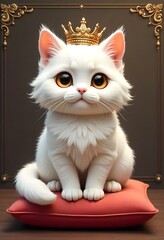 A 3D icon of a cat