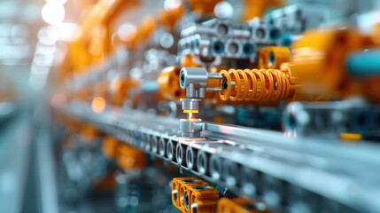A striking close-up of intricate industrial machinery, illustrating the complexity and innovation in modern manufacturing processes and the dynamics of technology in industry.