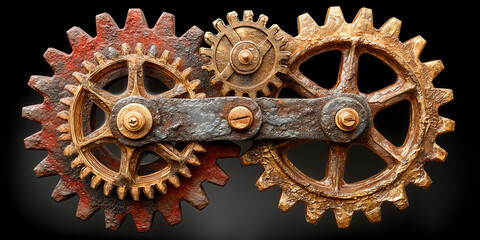 3D visualization of economic machinery showing wealthy operating polished gears while impoverished trapped in rusted cogs