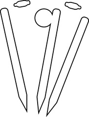 Cricket wicket icon . trendy flat and line styles. Cricket game vector isolated on transparent background. cricket tournament wicket out elements template. vintage for clubs and team. Sports sign web