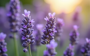 Close Up of Purple Lavender Flowers in Soft Focus. High quality