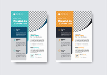 A bundle of Business flyer design A4 size or company Brochure design Template with two color variation.