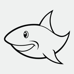 shark cartoon isolated on white