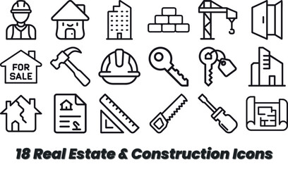 Comprehensive Collection of Real Estate & Construction Industry Icons