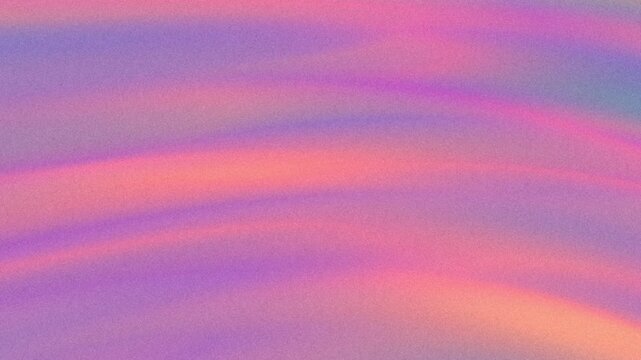 Fluorescent colours abstract background with blurry gradient wave in neon orange, pink, blue, violet, light green, and grain noise texture. Fluid ripples motion. Liquid animation. Summer sunset vibes