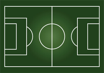 Football ground or field vector illustration. Football or soccer ground pitch top view 