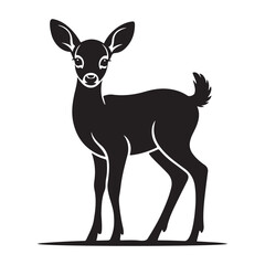 Obraz premium Cute Baby Deer (Fawn) Silhouette
