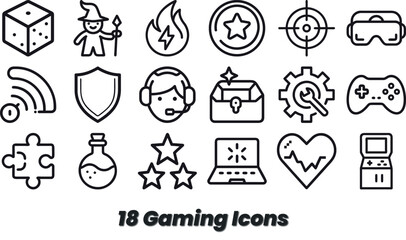 18 Diverse Gaming Icons for Video Game Design and Development