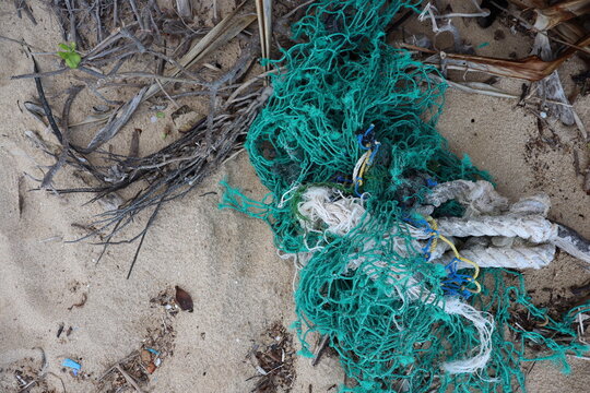 fishing net on the beach