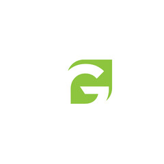 g letter with green leaf logo, eco logo, green logo, g logo, green g