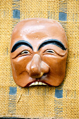 Masks from paper, wood glue and sawdust. Eco friendly and recycle handy craft.