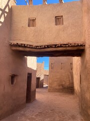 old brick wall red city house Morocco 