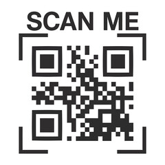 Scan Me A Black and White QR Code Graphic for Easy Scanning