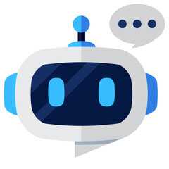 Chatbot icon, artificial intelligence identity, AI, talk, robot vector illustration 