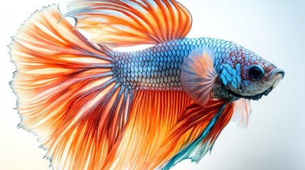 Fototapeta premium Vibrant betta fish with flowing fins