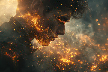 Stardust Fade: Silhouettes Dissolving into the Cosmos