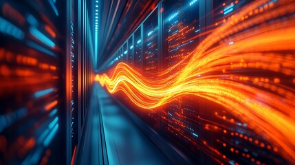 Futuristic Data Center with Energy Streams
