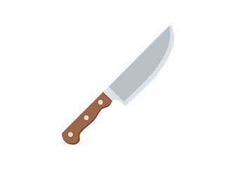 Simple cartoon illustration of a kitchen chef knife isolated on a white background