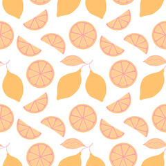 Pink, yellow Citrus Pattern