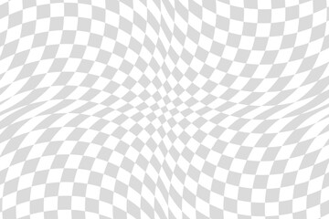 Vector abstract checkered background. Dynamic backdrop with optical illusion, op art.