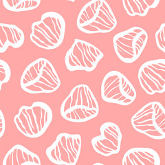 Vector seamless abstract pattern with hand drawn petals. Beautiful botanical design for textile, wallpaper, wrapping paper and backgrounds.