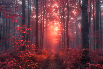 Whispers of Mist: A Soft Pastel Foggy Forest