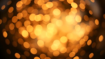 Fototapeta premium Golden Bokeh Lights Abstract Background with Warm, Glowing Circles
