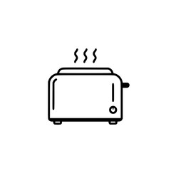 Modern toaster with steam rising in minimalist design  